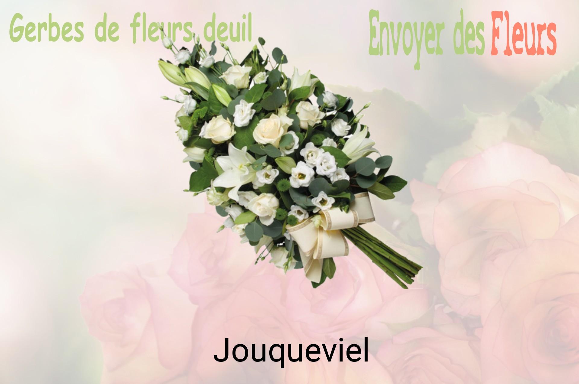 Gerbe de fleurs de deuil livrée à Jouqueviel